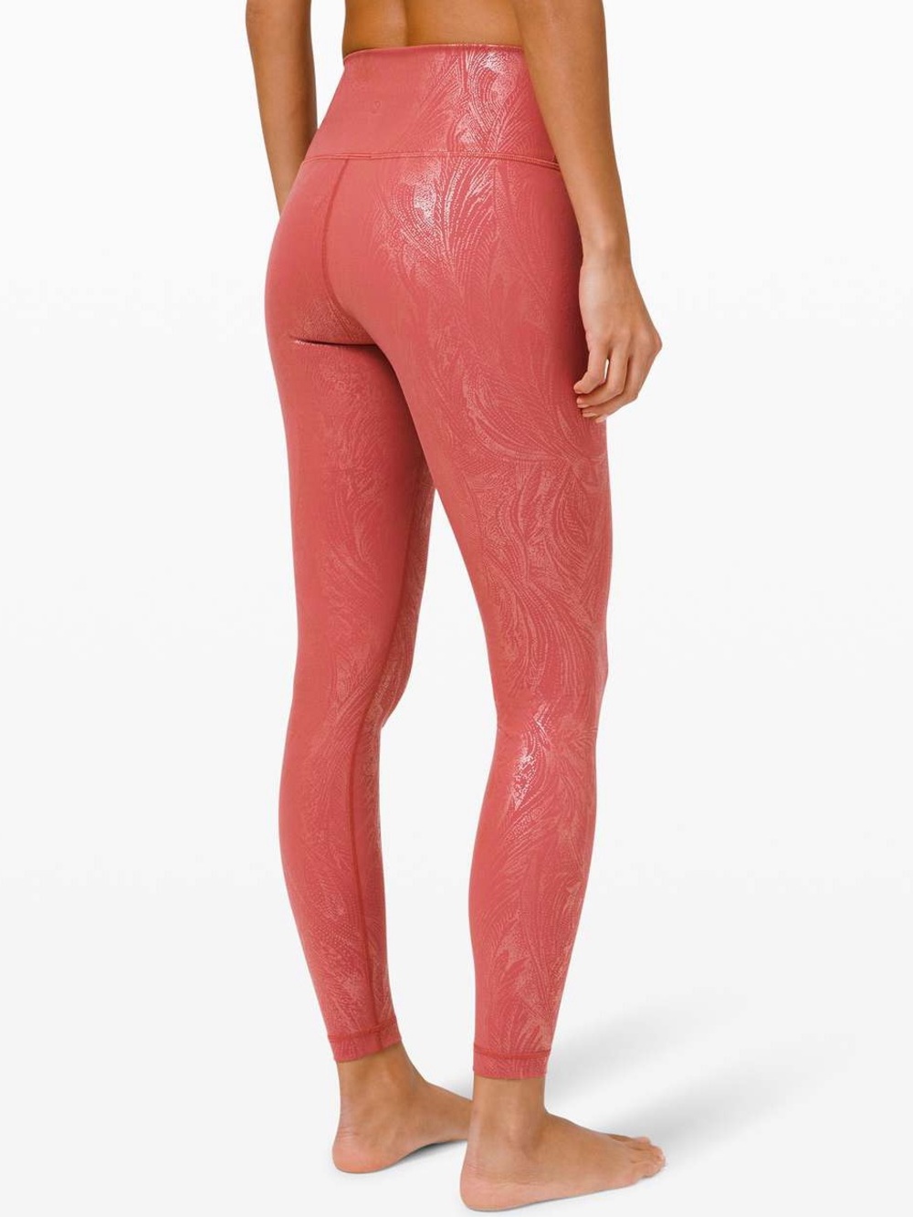 Lululemon Wunder Under High-Rise Shine Cranberry Pink Foil Leggings - Women’s 6